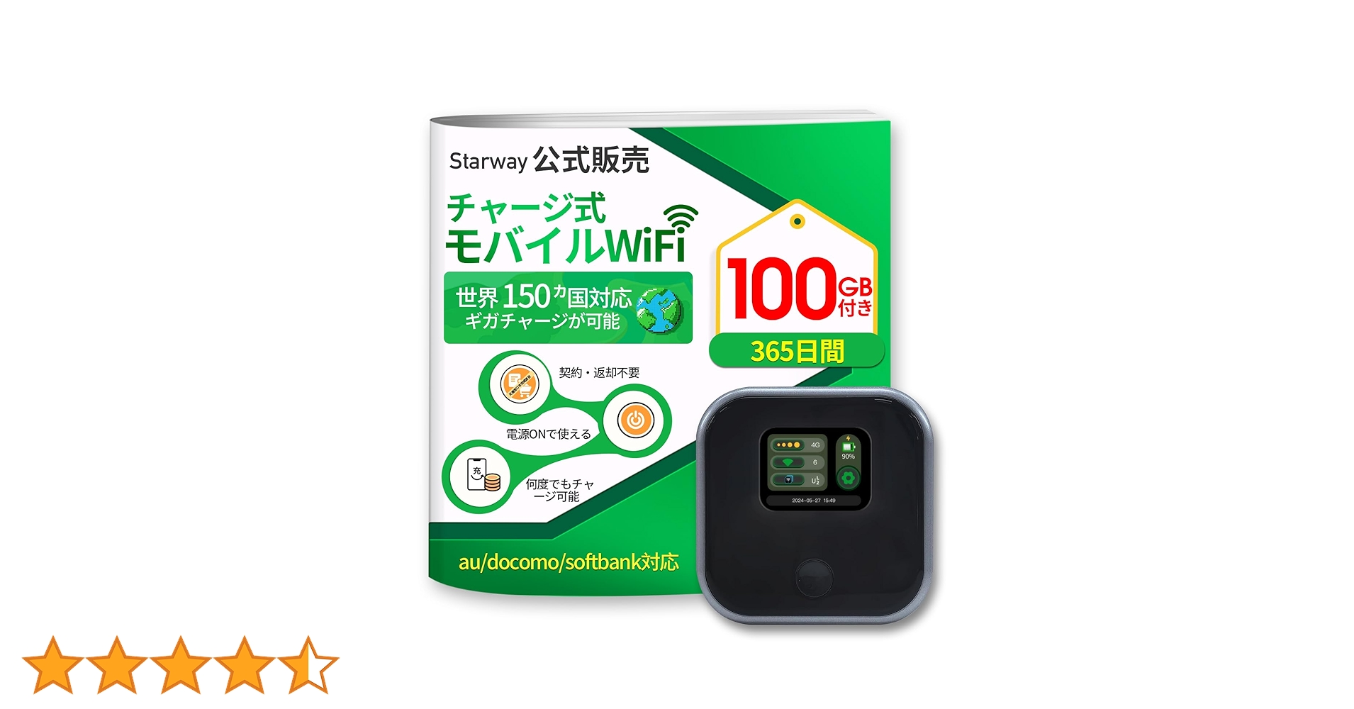 4G ポケットWi-Fi　100GB付きモバイルルーター　SIMフリー 国内海外 top.jpg